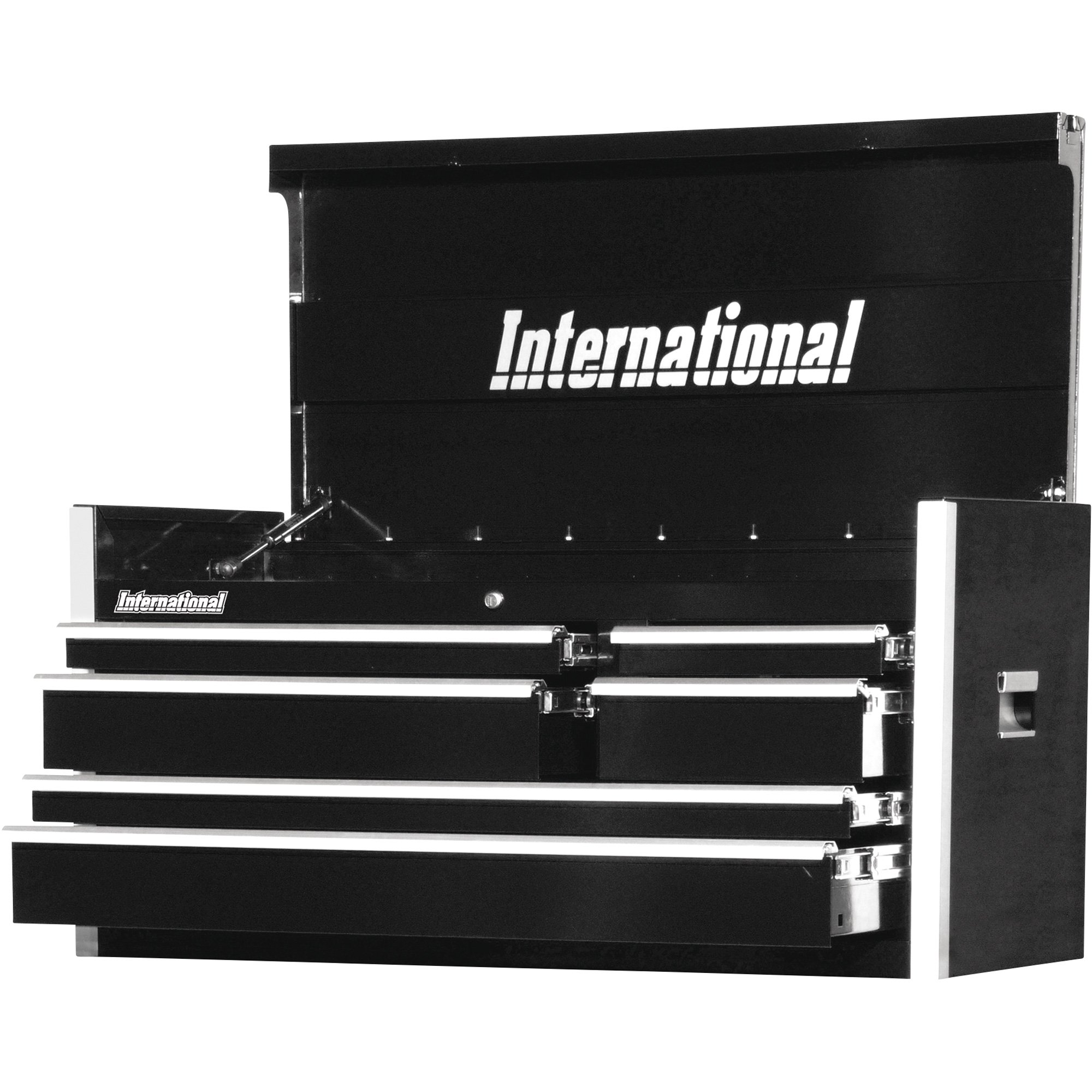 International Professional Series 42in. 6-Drawer Top Tool Chest — 41in.W x 18in.D x 20in.H, Model# PRT-4206BK